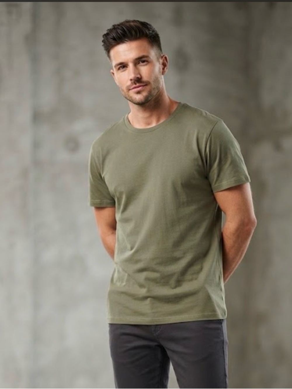Men's Olive Green Crewneck T-Shirt